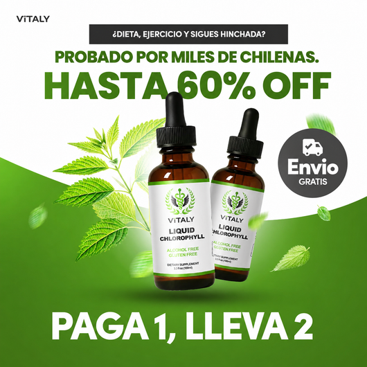 Clorofila Líquida Concentrada en Gotas | Suplemento Natural 30ml | Vitaly®