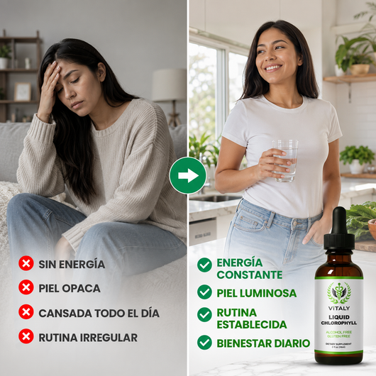 Clorofila Líquida Concentrada en Gotas | Suplemento Natural 30ml | Vitaly®
